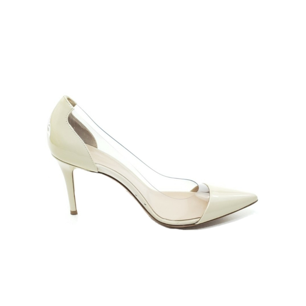 Gianvito Rossi Plexi 85 Womens Pumps Pointed Toe Beige EU 37.5 - Picture 3 of 13